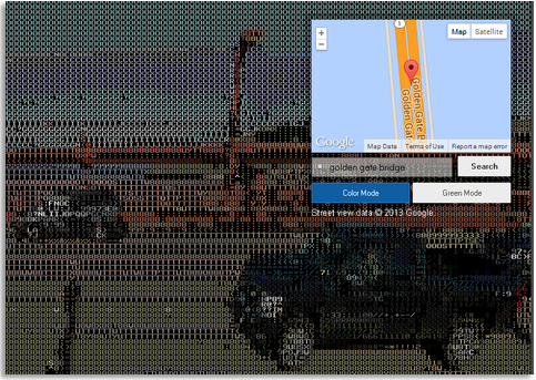 Google Street View in ASCII
