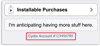 Cydia Account Number