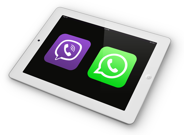 Viber and WhatsApp on iPad